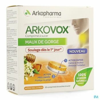 arkovox-maux-de-gorge-miel-citron-20-comprimes-a-sucer